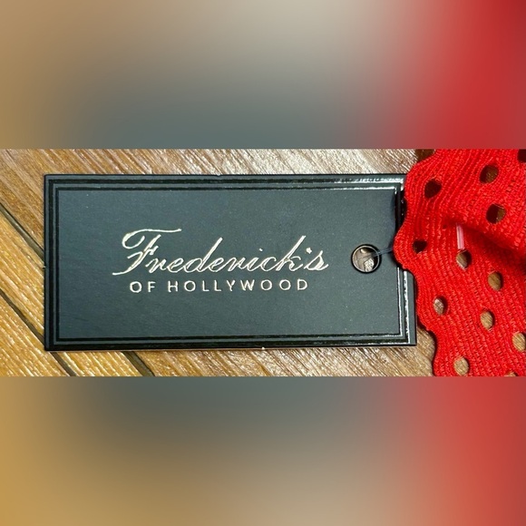 NWT Frederick’s of Hollywood Red Abby Rose Mesh Thong Panties, Plus Size 1X - Picture 7 of 12